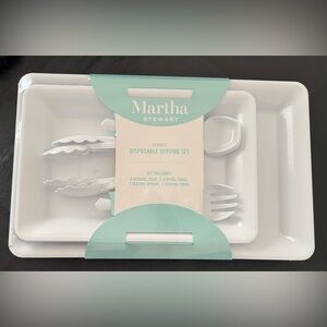 Martha Stewart White Disposable Serving Set, 10 pieces, NEW